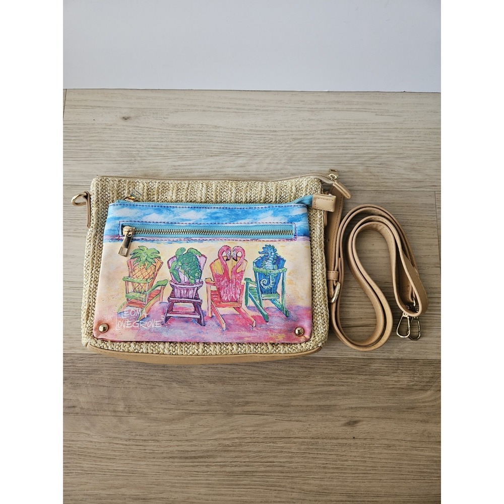 Leoma Lovegrove Beach Chairs Woven Wicker Crossbody Bag Florida Artist Summer